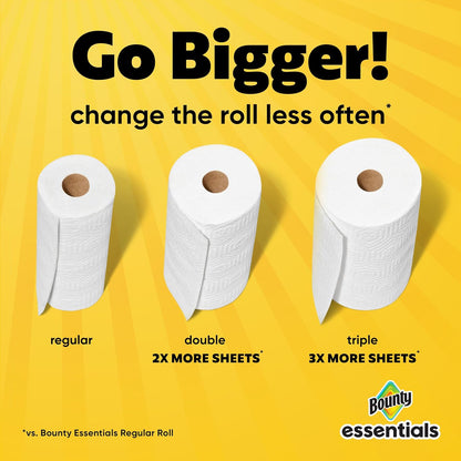 Bounty Essentials Select-A-Size Paper Towels, 6 Double Rolls, White, 108 Sheets Per Roll