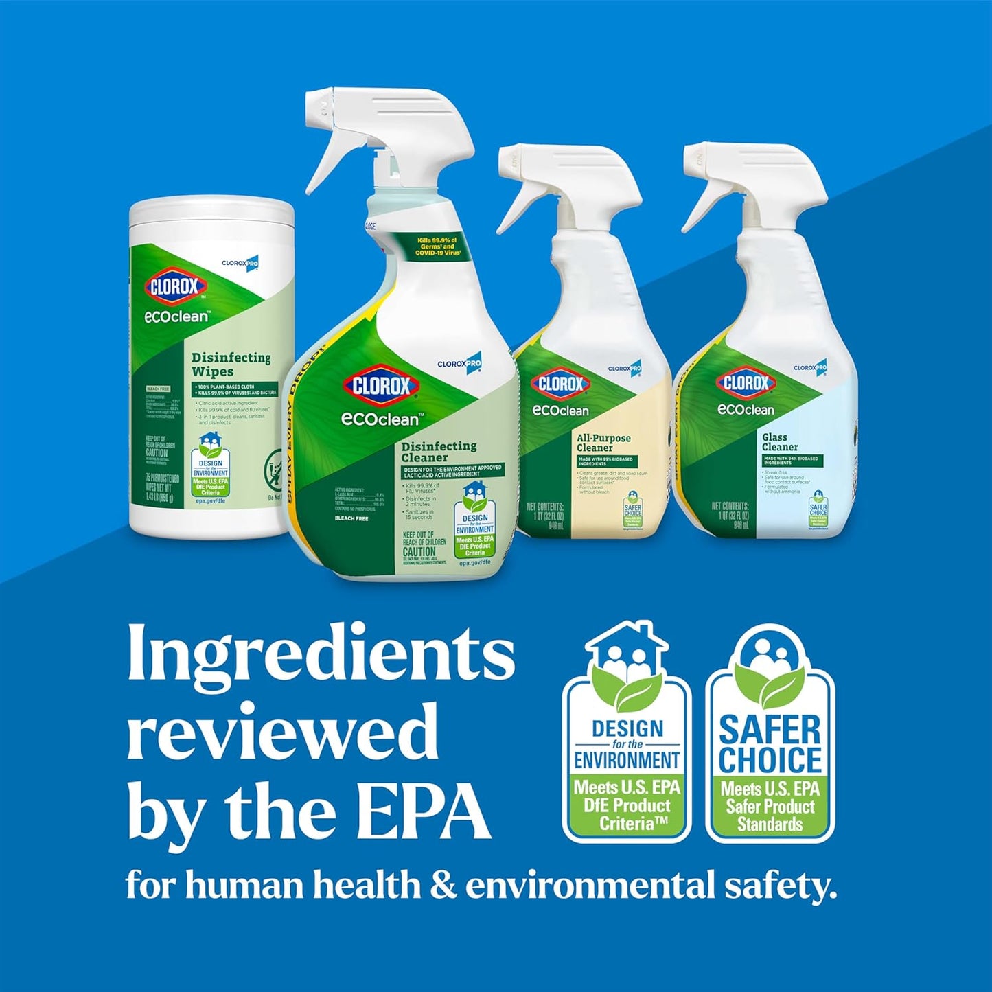 Clorox CloroxPro EcoClean Disinfecting Cleaner Refill, 128 Fluid Ounces