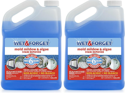 Wet & Forget Moss, Mold, Mildew, & Algae Stain Remover Multi-Surface Outdoor Cleaner Concentrate, Original, 128 Fluid Ounces