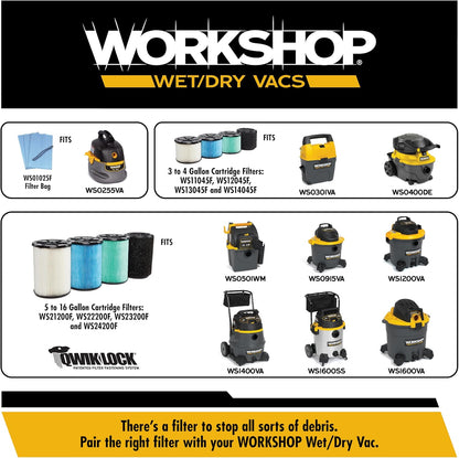 WORKSHOP Wet/Dry Vacs Shop Vacuum Accessories WS25001A Dusting Brush Attachment for Wet Dry Vacuum Cleaners, Fits 2-1/2-inch Extension Wands and Hoses