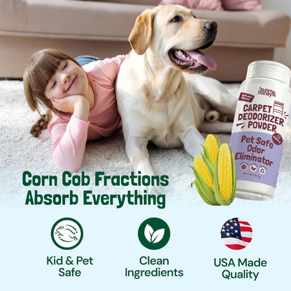 Sunny & Honey Carpet Deodorizer and Freshener Powder - Pet Safe Rug Refresher for Vacuuming - Berry Odor Eliminator for Strong Odor and Pet Urine (20 oz)