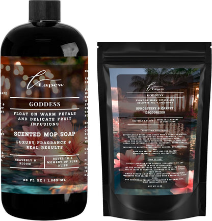 Lapew Black Sea Scented Cleaning Bundle | Carpet Deodorizer Powder (16 oz) & Mop Soap Concentrate (36 oz) | Pet-Friendly Odor Eliminator - Colors B