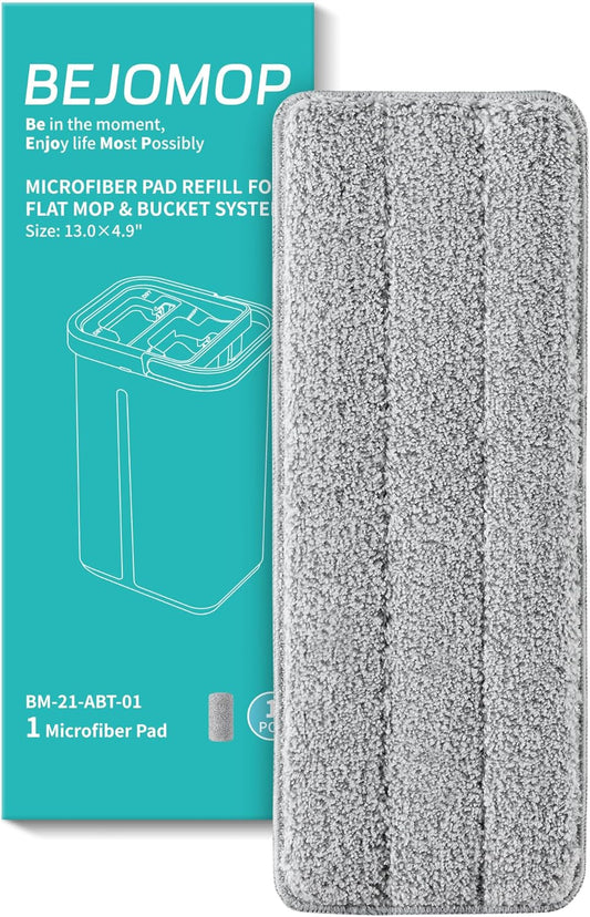 Microfiber Mop Pads, Reusable Mop Pads for Wood Floor, Compatible with JOYMOOP Mop and Bucket Set, Wet Pads Refill - 4 Pack