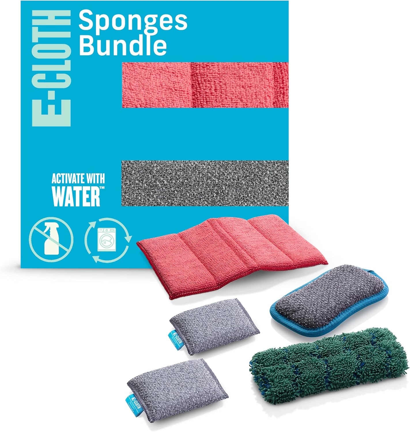 E-Cloth Non-Scratch Scrubbing Pads - Scrubbing Dish Sponges Kitchen Cleaning Kit - Reusable Scrubber Sponges for Dishes and Cleaning - Non-Scratch Scrubbers for Cleaning - 2-Pack