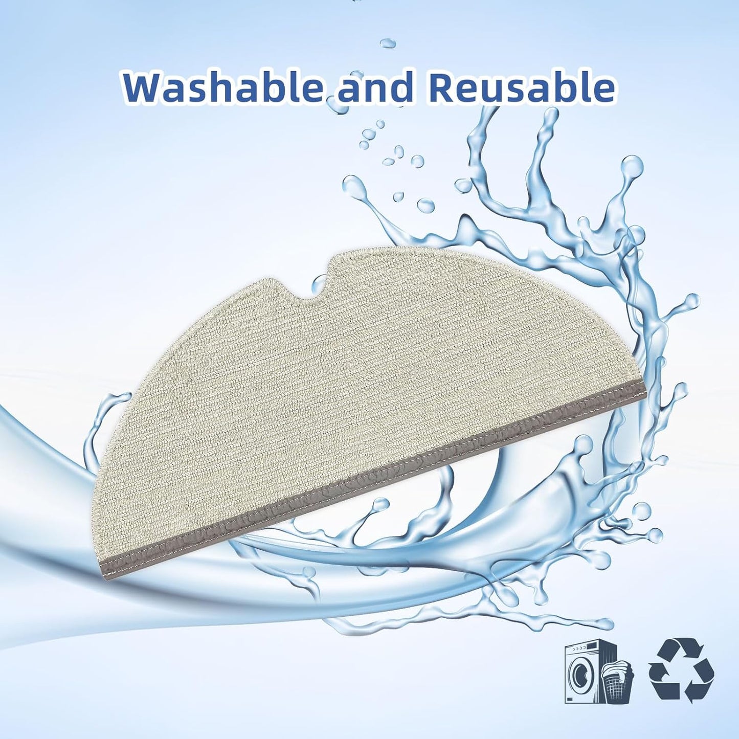 SONGRUI Replacement Spare Microfiber Mop Cloth Pad Compatible With Roborock Q7 Max, Q8 Max, Q5 Pro, S5 Max, E4, E5, S5, S6, S6 Pure, S6 MaxV, Q5, Q5 Pro+, Q7 And Q8 Max+ Vacuum Robots 4 Pcs Refill Kit