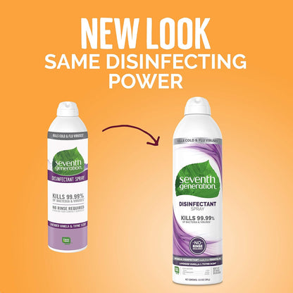 Seventh Generation Disinfecting Spray Cleaner Eucalyptus and Thyme Disinfectant 13.9 oz, Pack of 8