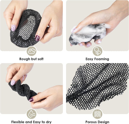 INNERNEED Food-Grade Soft Silicone Body Scrubber Shower Brush Handheld Cleansing Skin Brush, Gentle Exfoliating and Lather Well (Black)