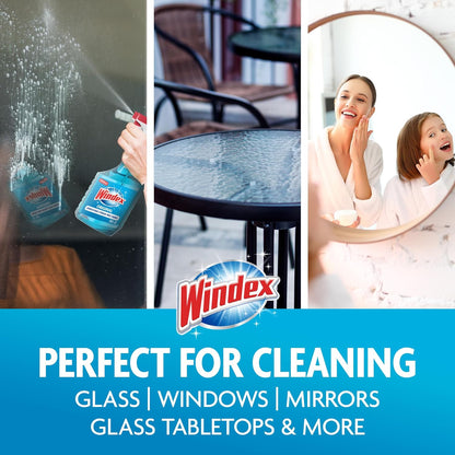 Windex Glass and Window Cleaner Spray Bottle, Packaging Designed to Prevent Leakage and Breaking, Surface Cleaning Spray, Original Blue Scent, 23 Fl Oz