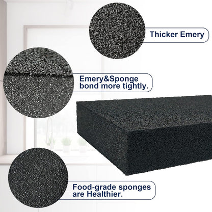 Krisler Carborundum Sponge Nano Emery Sponges Caspian Stone Pot Clean Brush Rust Eraser Grit Scouring Pads Pot Cleaning Pads with Carborundum Washing Kitchen Cleaner Tool 8pc