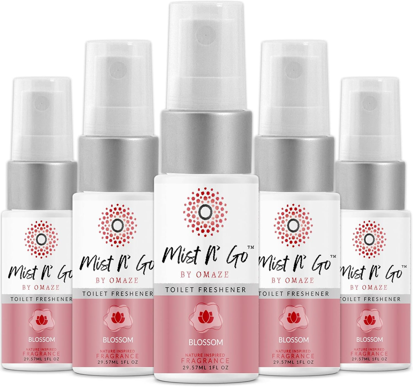 Mist N’ Go by Omaze Travel Bathroom Spray for Toilet Spray Odor Eliminator - Travel Toilet Spray for Bathroom Air Freshener Spray for Bathroom Deodorizer - Clean Mix, Travel Size (1oz x2)