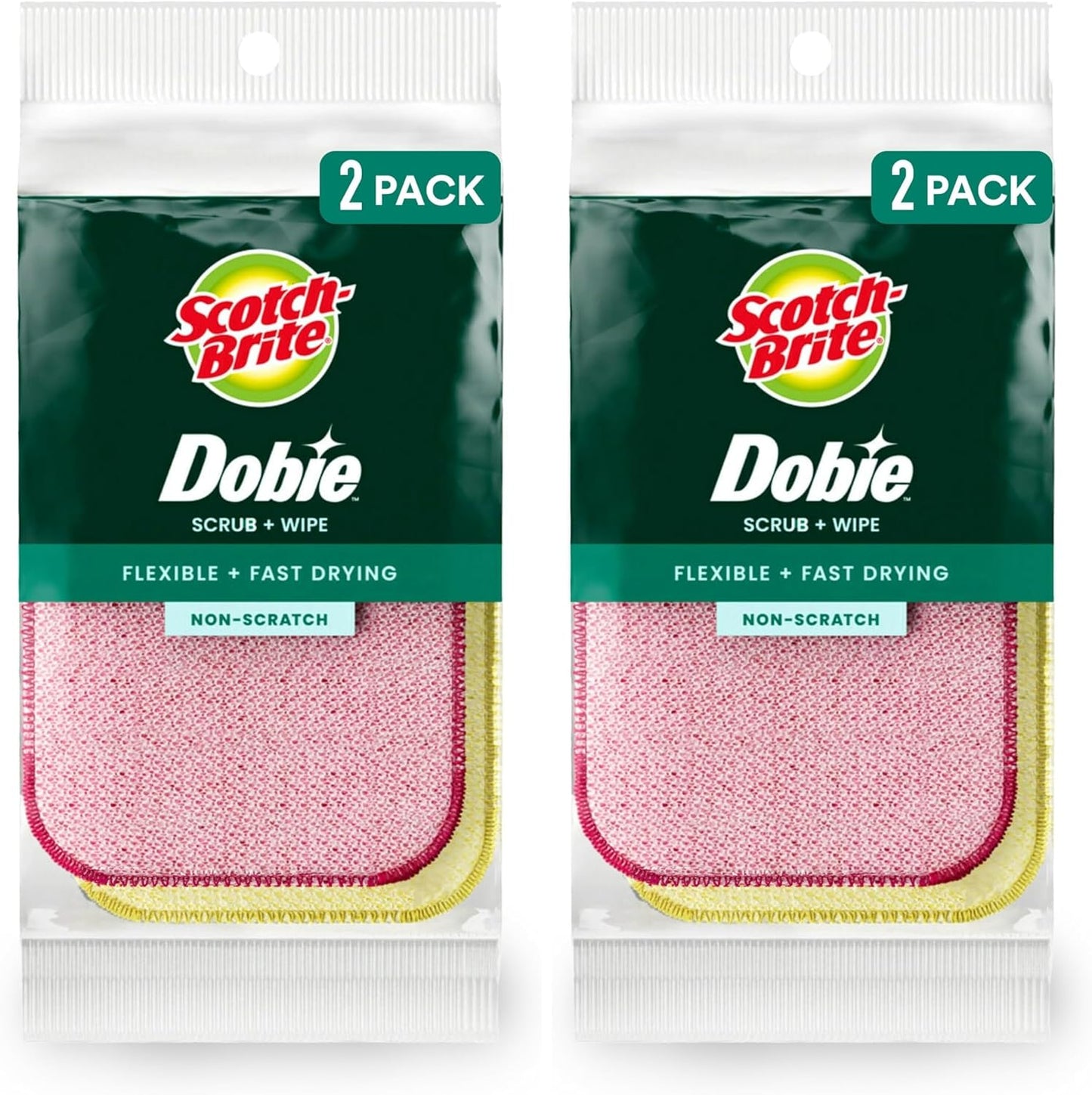 Scotch-Brite Stay Clean Scrubbing Dish Cloths, Rinses Clean and Dries Quick, 2 Non-Scratch Dish Cloths