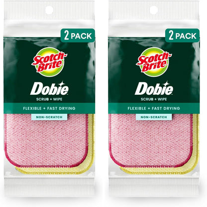 Scotch-Brite Stay Clean Scrubbing Dish Cloths, Rinses Clean and Dries Quick, 2 Non-Scratch Dish Cloths