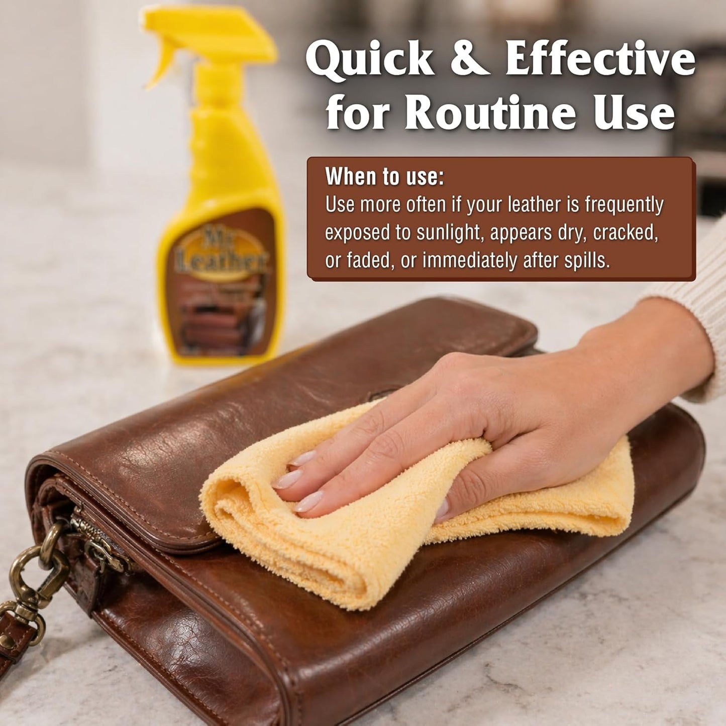 MR. LEATHER Cleaner and Conditioner (8 oz) - Restores & Protects All Leather with Natural Oils - Hydrating and Water-Repelling Cream for Couches, Car Interior, Shoes, and Bags