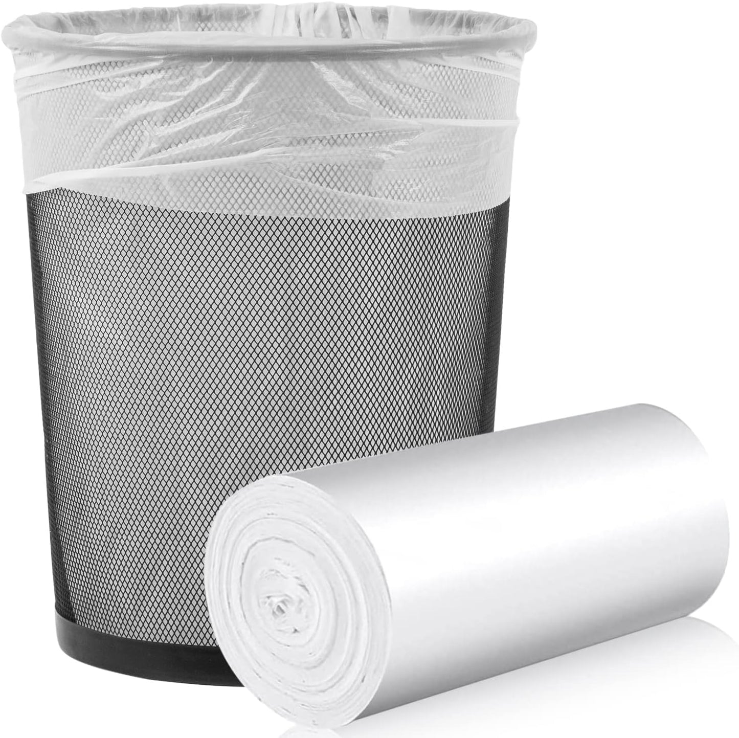 105 Count Small Trash Bags, 4 Gallon Garbage Can Liners - Unscented Wastebasket Trash Bags for Bathroom, Kitchen, Bedroom, Cleaning Supplies (15 Liter)