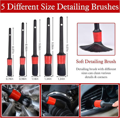 10pcs Auto Car Detailing Brush Set，Professional dusting Brush Suitable for Interior and Exterior car Decoration，Dust Removal and Cleaning Tools