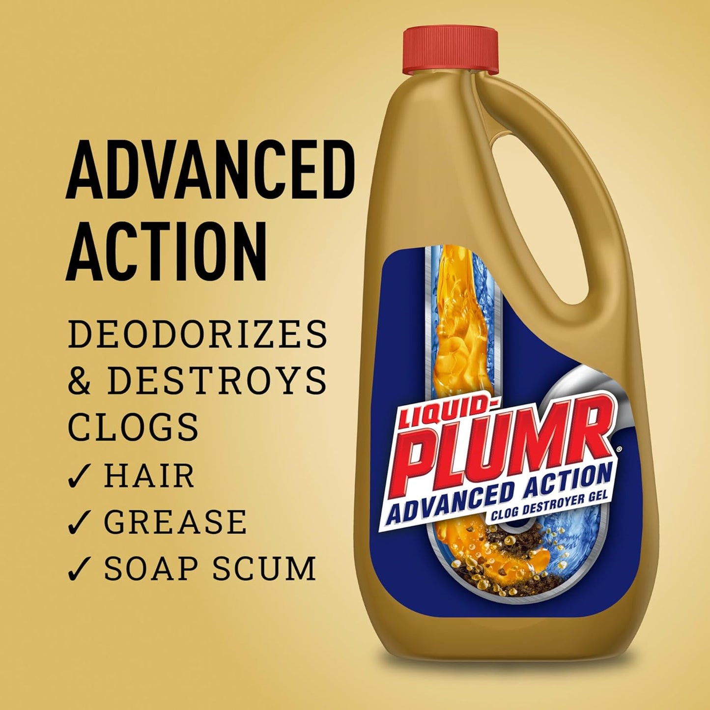 Clorox Liquid-Plumr Pro-Strength Clog Destroyer, Liquid Drain Cleaner, 32 Fluid Ounces (Package May Vary)