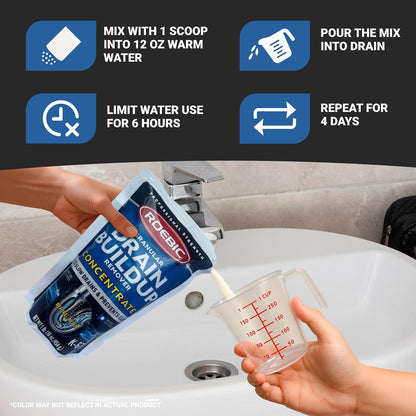 Roebic K-67 Liquid Drain Cleaner, Pipe Buildup Remover with Bacteria Enzymes for Household Drains and Sink Traps, Safe for Kitchen and Bathroom Sink, 32 fl oz