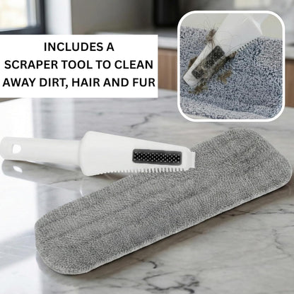 True & Tidy® SPRAY-250 Multi-Surface Spray Mop with 490ml Refillable Water Bottle for Floor Cleaning, Works on Wood, Tile, Marble etc, Use Any Cleaning Solution, Machine Washable Microfiber Mop Pads