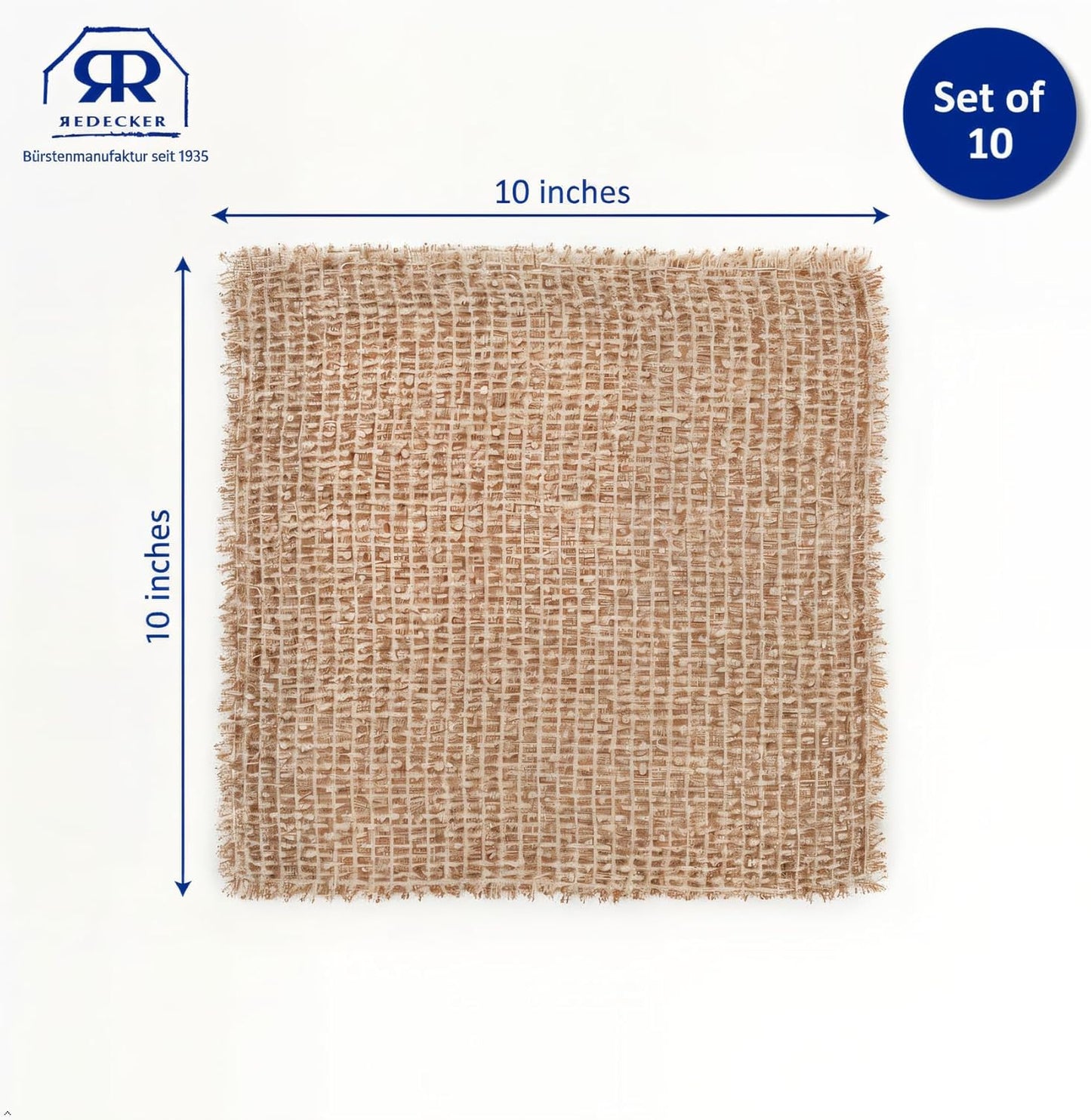 Redecker Copper Thread Pot Scrubber, Woven Copper Scouring Pads, 2 Pack Kitchen Scrubber for Pots Pans Sink Stove Stainless Steel, 3 in Diameter, Made in Netherlands