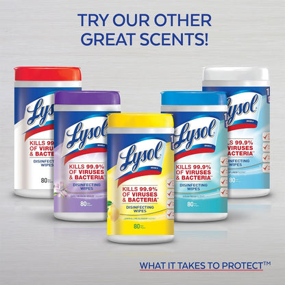 LYSOL Disinfecting Wipes - Lemon & Lime Blossom To-Go Flatpack 15 ct. (Pack of 4)
