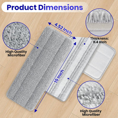 10Pcs Mop Replacement Pads,Compatible with Libman Rinse 'n Wring Mop Universal Mop Pads Mop Head Refills Washable Wet Mop,Compatible with Most 11-13” Size Mops