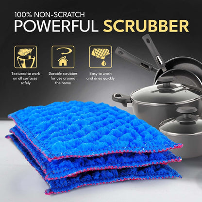 Durable Dish Cloth for Washing Dishes - Reusable Scouring Pad- Sponge Alternative for Non-Scratch Cleaning - for Dishes, Tiles, Floor and Other Surfaces - Pack of 3