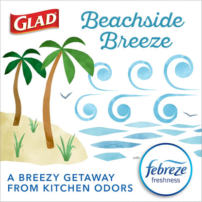 Glad Small Trash Bags 4 Gallon, Febreze Cherry Blossom Garbage Bags, Odor Resistant with Drawstring, 34 Count
