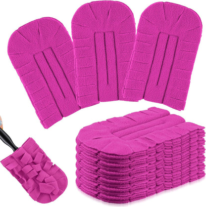 Zubebe 12 Pcs Duster Refill Reusable Fleece Duster Refills Feather Flat Dusters Multi Surface Washable Cleaning Pads Tools for Home, Blinds, Car, Pet, Furniture, Fans (Dark Color)