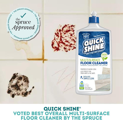 Quick Shine Multi Surface Floor Cleaner 64oz, Ready to Use-Streak Free-No Rinse, Use on Hardwood, Laminate, Luxury Vinyl Plank & Stone, Use in Spray Mops & Vac Mops, Safer Choice Cleaner