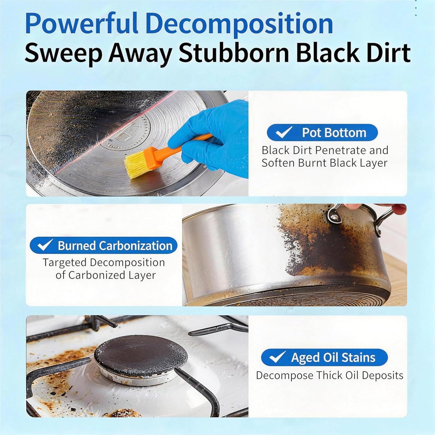 Kitchenware Stain Cleaner, Strong Descaling, Multi-purpose Oil Stain Remover, Pot Pan Bottom Cleaning Paste,Powerful Kitchenware Cleaner, Cooktop Pot Cleaner Effortless for Burned Cookware (150g) (1)