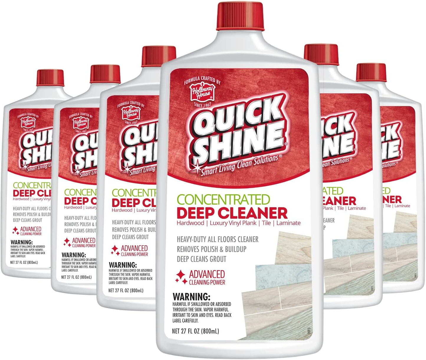 Quick Shine Multi Surface Deep Floor Cleaner and Wax Remover 27Fl oz,(Pack of 2) Removes Wax Build-Up,Revitalizes Floors &Cleans Grout,Use on Hardwood, Laminate, LVT,Tile and Stone,Pro-Level Cleaning