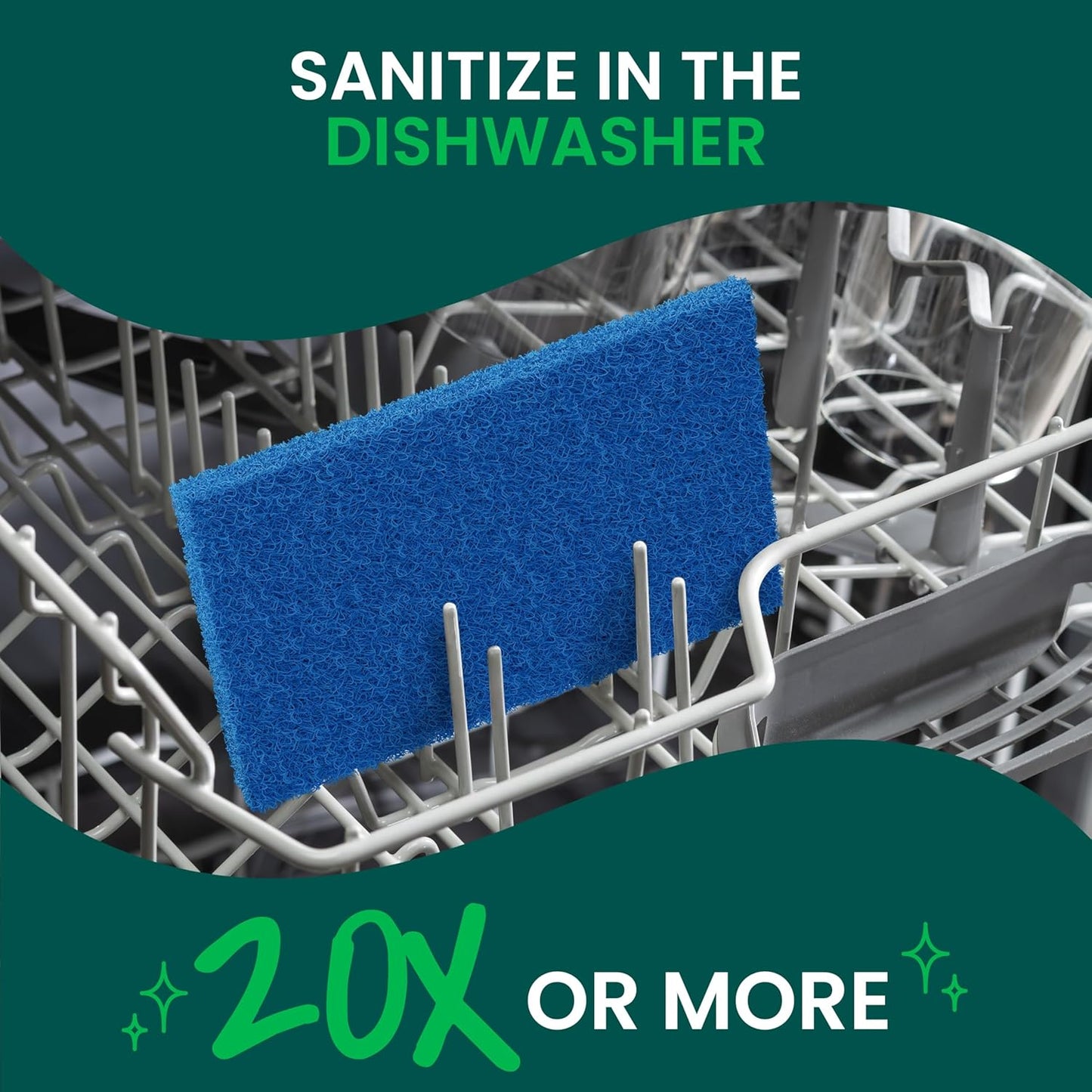 Scotch-Brite Zero Scratch Scouring Pad, Effective + Gentle Dish Scrubber for Household Cleaning, 3 Scrub Pads for Dishes, Nonstick Pots and Pans, Glass, Tubs, Showers, Reusable & Durable