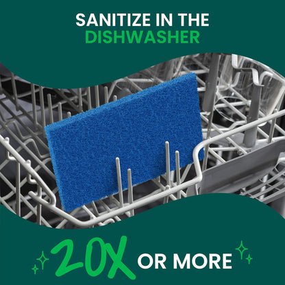 Scotch-Brite Zero Scratch Scouring Pad, Effective + Gentle Dish Scrubber for Household Cleaning, 3 Scrub Pads for Dishes, Nonstick Pots and Pans, Glass, Tubs, Showers, Reusable & Durable