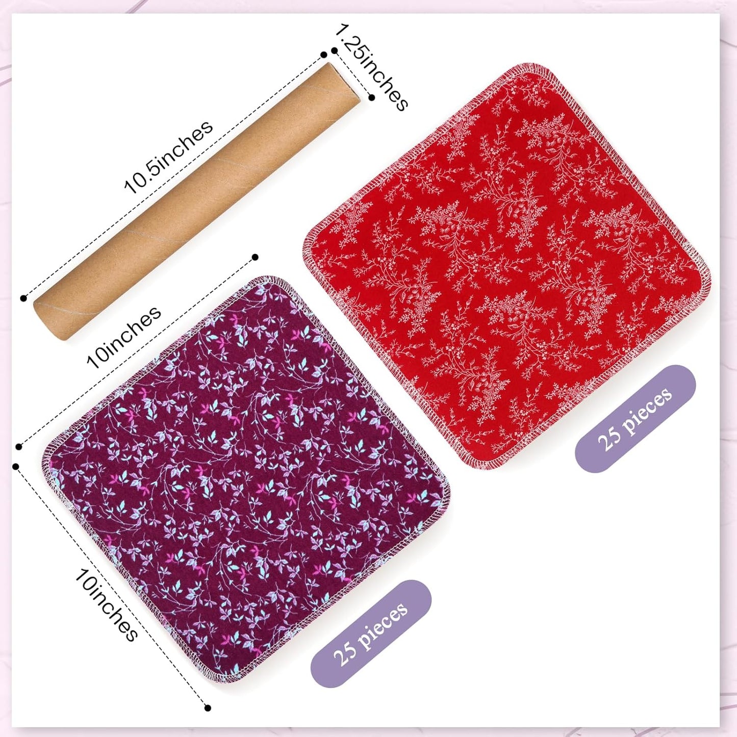 Redbaker 50 Pcs Reusable Paper Towels Paperless Reusable Cotton Cloths Toilet Absorbent Washable Paper Towels with Roll Kitchen Dishcloth for Kitchen Paperless Dishcloths(Stripe)
