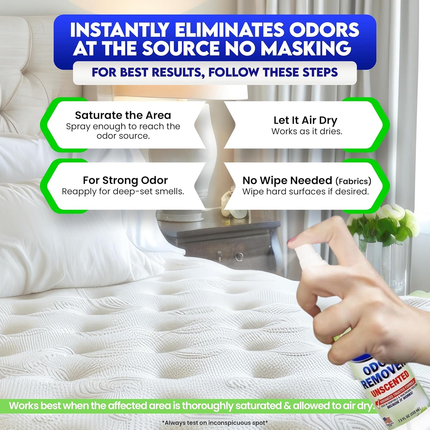 ZORBX Unscented Odor Eliminator for Strong Odor 2 Fl Oz Pack of 5 - Used in Hospitals & Healthcare Facilities - Advanced Formula, Fast-Acting Odor Remover Spray for Dog, Cat, House & Carpet