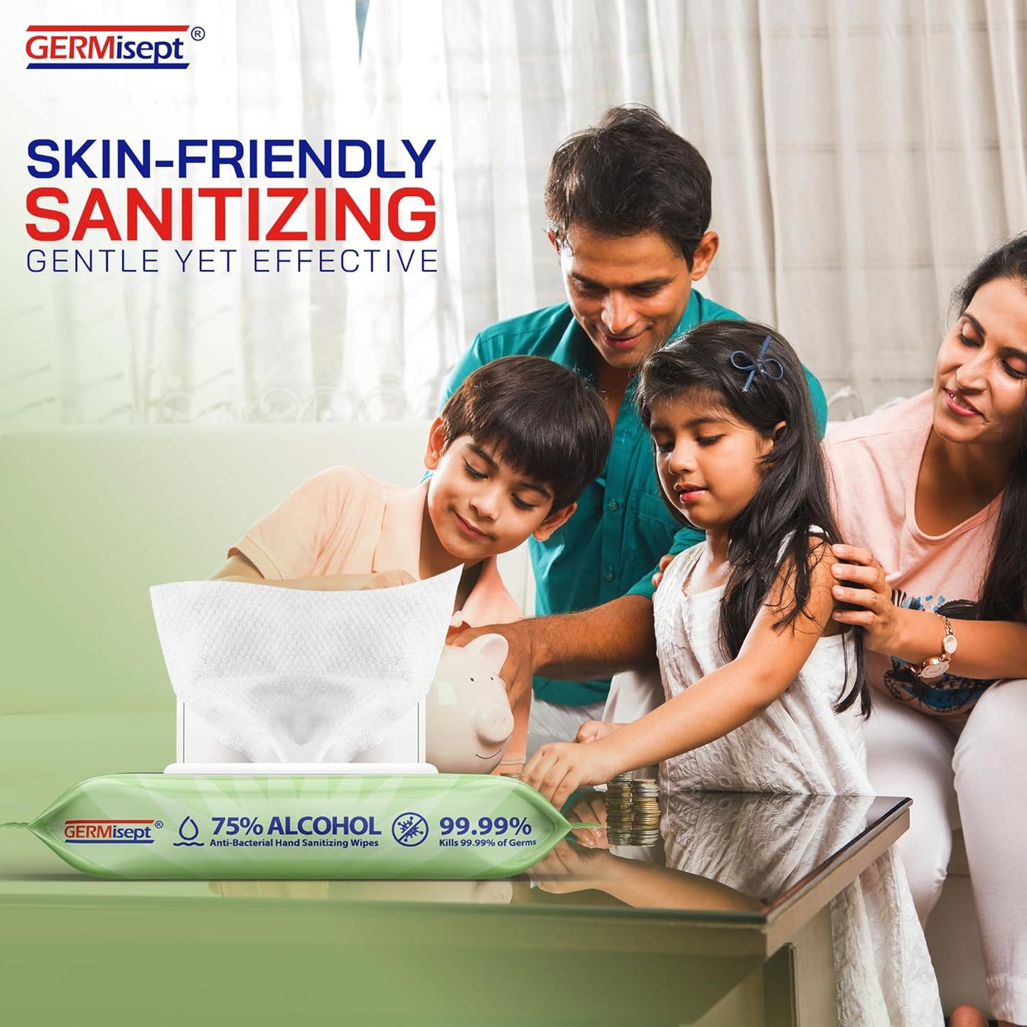 Advanced 75% Alcohol Antiseptic Hand Sanitizer Multipurpose Wipes (50 Count X 4 packs = 200 Wipes)