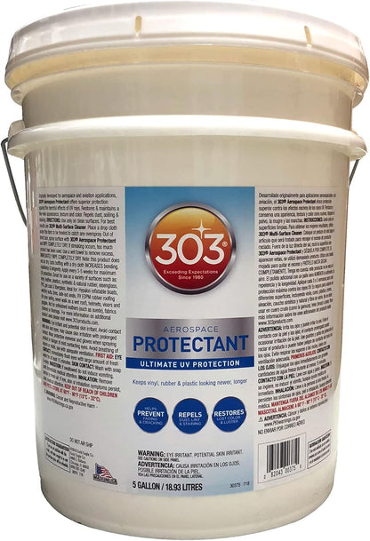 303 Products (30308CSR) UV Protectant Spray for Vinyl, Plastic, Rubber, Fiberglass, Leather & More – Dust and Dirt Repellant - Non-Toxic, Matte Finish, 16 Fl. oz., White
