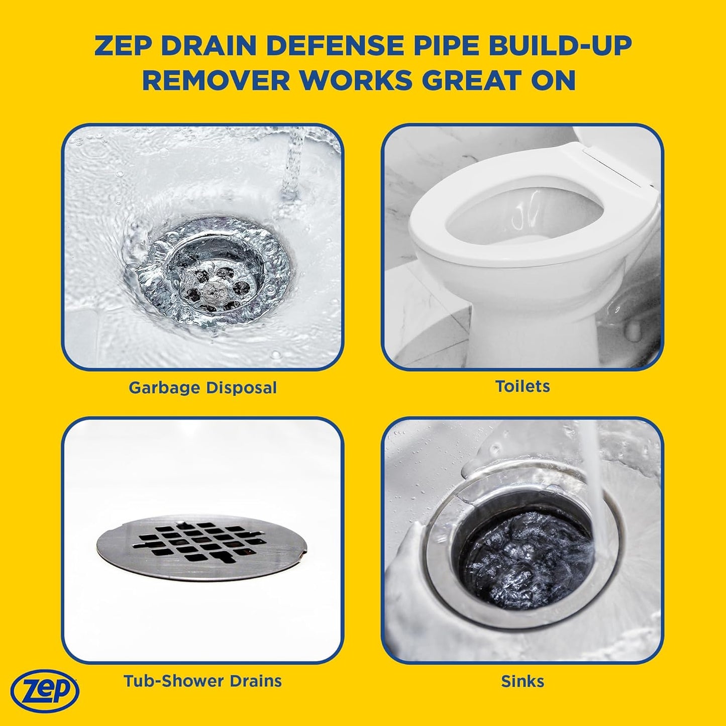 Zep Drain Defense Pipe Build-Up Remover - 64 Ounces - ZLDC648 - Professional Strength Liquid Pipe Build Up Remover,GREEN