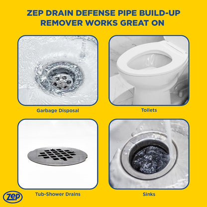 Zep Drain Defense Pipe Build-Up Remover - 64 Ounces - ZLDC648 - Professional Strength Liquid Pipe Build Up Remover,GREEN