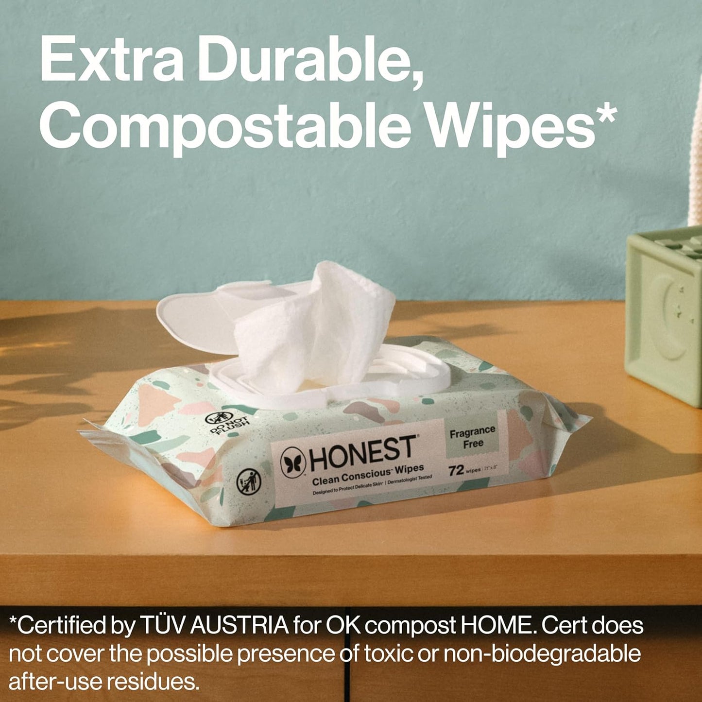 The Honest Company Hypoallergenic Multi-Use Baby Wipes for Sensitive Baby Skin, Rose Blossom, 60 Count