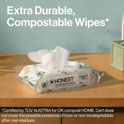 The Honest Company Hypoallergenic Multi-Use Baby Wipes for Sensitive Baby Skin, Rose Blossom, 60 Count