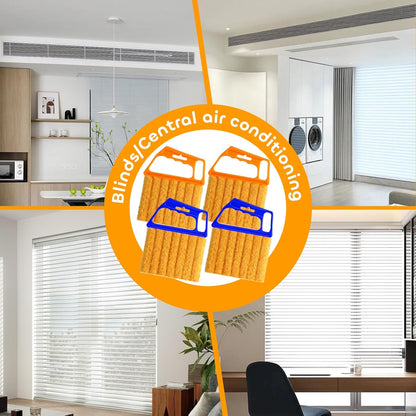 2 Pcs Blind Cleaner Duster Tool,Blind Dusters for Cleaning,Cleaning Brush,7 Finger Dusting Cleaner Tool for Window & Air Conditioner,Window Blinds Cleaner Microfiber Washable