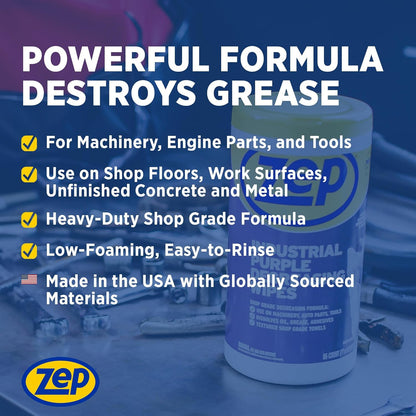 Zep Industrial Purple Heavy-Duty Degreasing Wipes - 65 Wipe Count - ZUINDPRPL65 - Dissolves Oil, Grease and Adhesives Fast, 1 Count (Pack of 1)