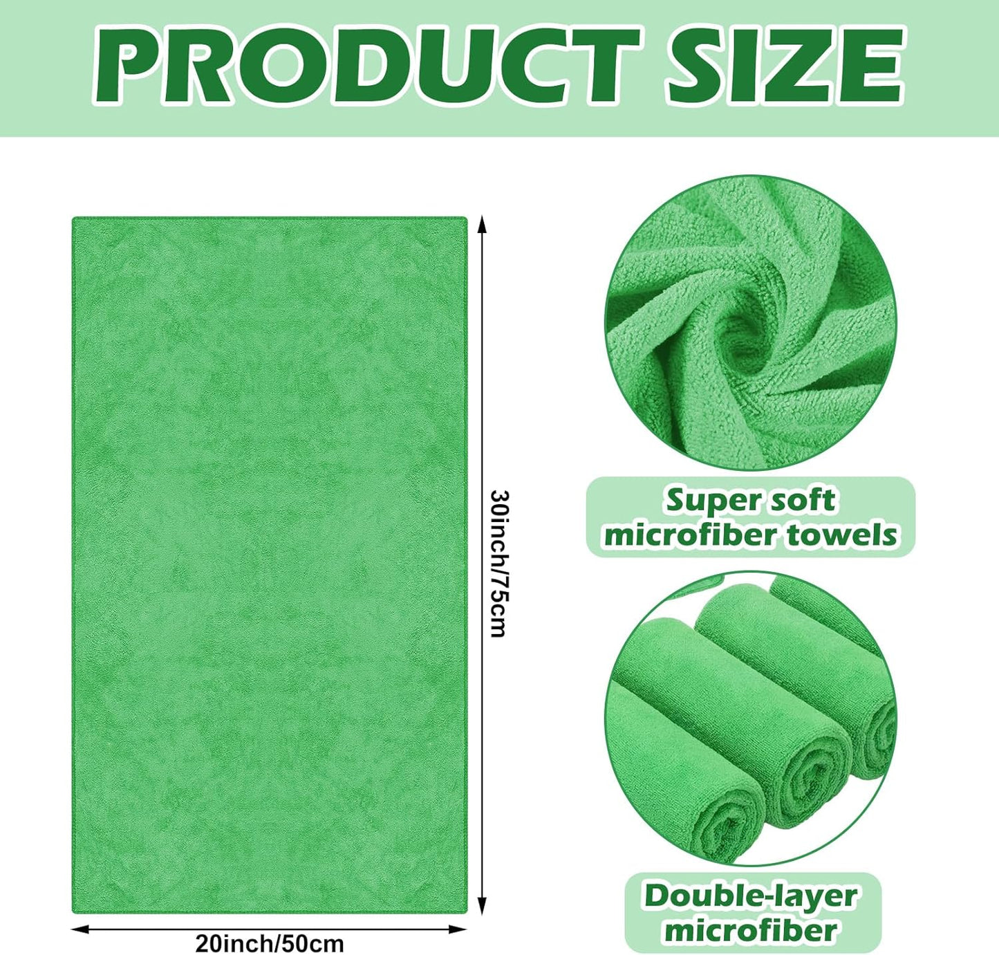 SmoothNovelty 10 Pcs Extra Large Microfiber Cloth 30" x 20" Large Floor Microfiber Towel Reusable Washable Free Lint Free Cloth Rag for Squeegee Mop Floor Window Housekeeping (Bright Color)