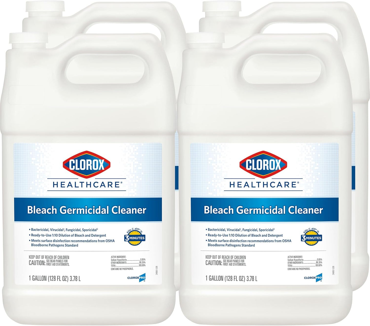 Clorox Healthcare Bleach Germicidal Cleaner Refill, 128 Fluid Ounces (Package May Vary)