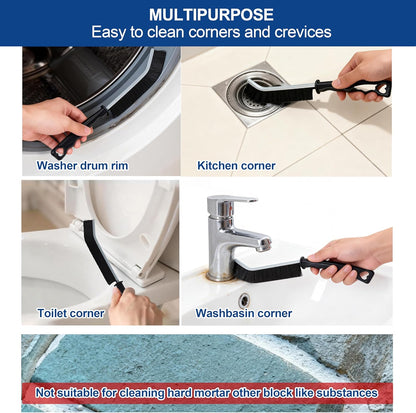 All-Purpose Hard Bristle Gap Cleaning Brush Set - Durable, Slim Design for Deep Reach into Tight Spaces - Versatile Household Crevice Cleaning Tool - 6Pcs, Black