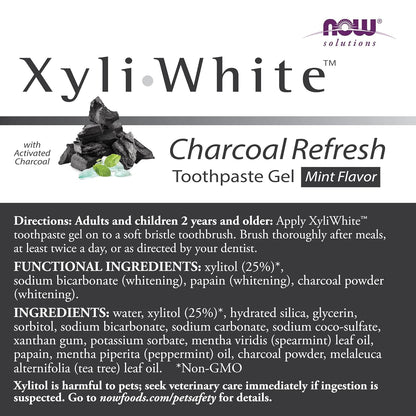 NOW Solutions, Xyliwhite™ Toothpaste Gel, Platinum Mint, Cleanses and Whitens, Fresh Taste, 6.4-Ounce