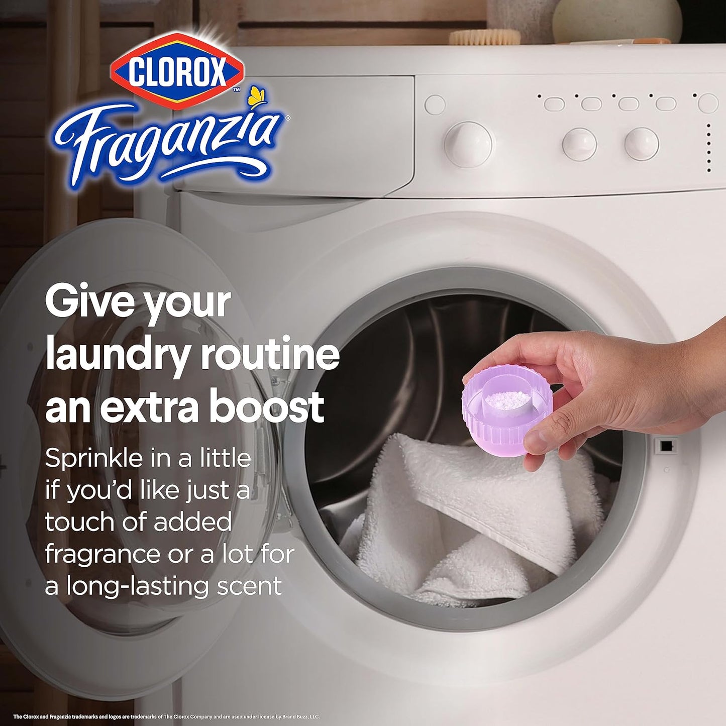 Clorox Fraganzia Laundry Scent Booster Crystals, In-Wash Fragrance Beads for Fresh-Smelling Clothes & Linens, Safe for All Fabrics & Colors, Easy-Pour Bottle, Vanilla Scent, 18 Oz, 2 Pack
