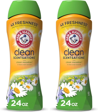ARM & HAMMER Clean Scentsations In-Wash Scent Booster, Laundry Scent Booster Clean Meadow scent, 24 Oz