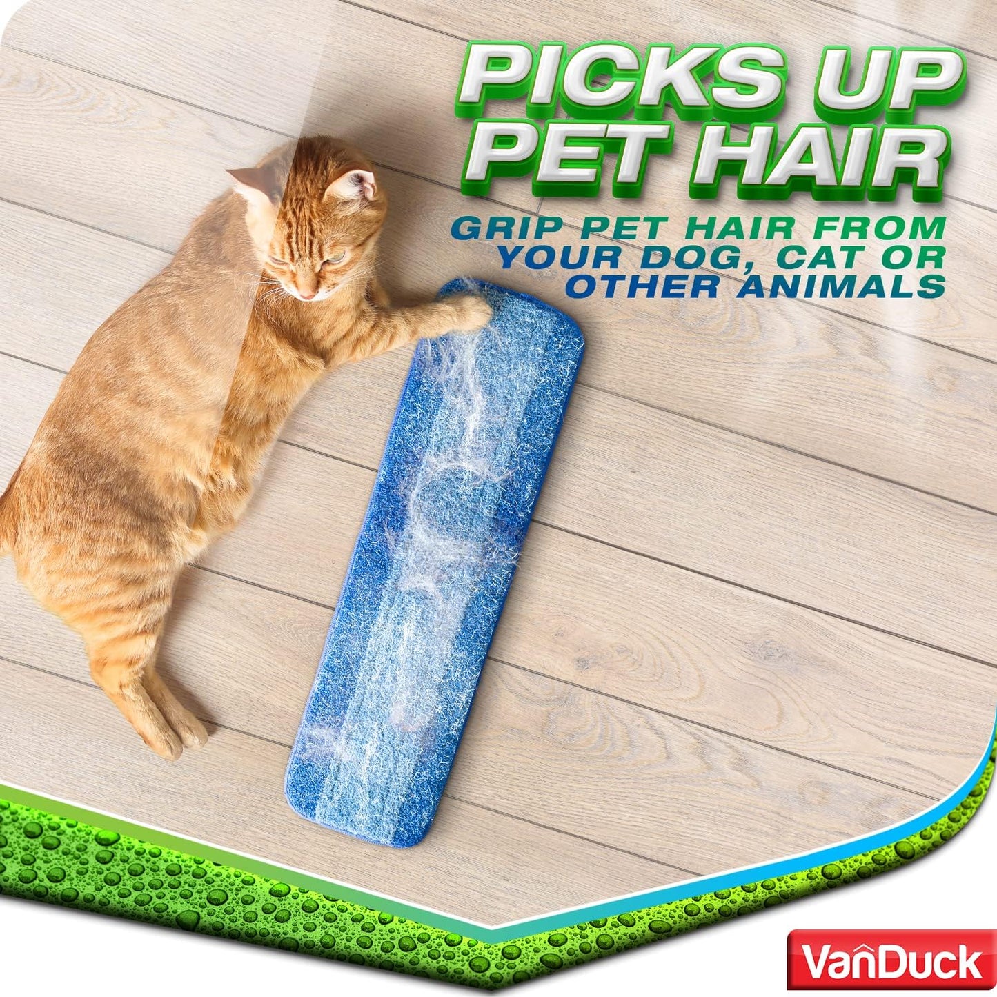 VanDuck Microfiber Cleaning Pads Compatible with Bona Mop (3 Pack) - Microfiber Mop Pads for Hardwood Floor for 18 Inch